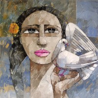 Iqbal Durrani, 26 x 26 Inch, Oil on Canvas, Figurative Painting, AC-IQD-319